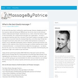 What is the best (back) massager ? - Massage By Patrice