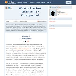 What Is The Best Medicine For Constipation?