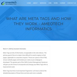 What Are Meta Tags and How They Work - Ameotech Informatics