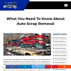 What You Need To Know About Auto Scrap Removal