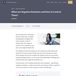 What are Negative Emotions and How to Control Them?