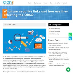 What are negative links and how are they affecting the ORM? - Eon8