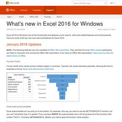 What's new in Excel 2016 for Windows - Excel