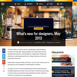 What’s new for designers, May 2013