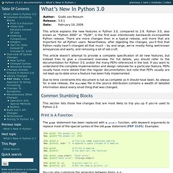 What’s New In Python 3.0 — Python v3.0.1 documentation