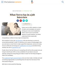 What Not to Say in a Job Interview