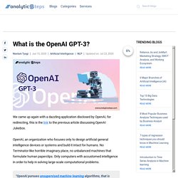 What is the OpenAI GPT-3?