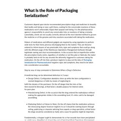 What Is the Role of Packaging Serialization?