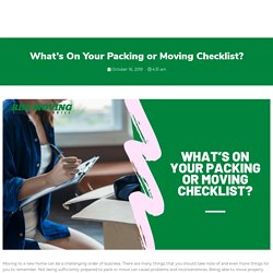 What’s On Your Packing or Moving Checklist? - RBR Moving