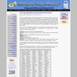 What's My Pass? » The Top 500 Worst Passwords of All Time