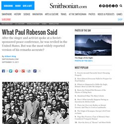 What Paul Robeson Said