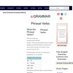 What Are Phrasal Verbs? How are they used?