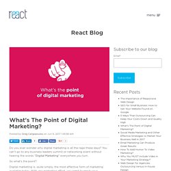 What's The Point of Digital Marketing?