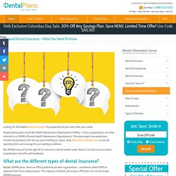 Prepaid dental insurance plan