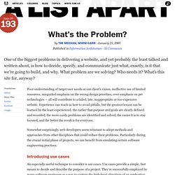 A List Apart: Articles: What’s the Problem?