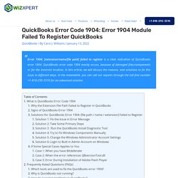 What is QuickBooks Error 1904 & How to fix it?(Full Guide)