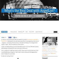 What’s the Real Deal with AngelList?