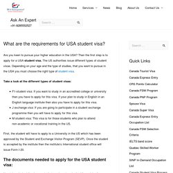 What are the requirements for USA student visa?