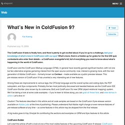What&#039;s New in ColdFusion 9? [ColdFusion Tutorials]