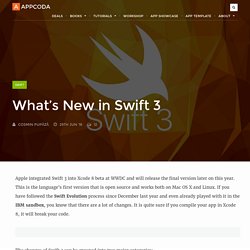 What's New in Swift 3 - AppCoda