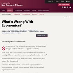 What's Wrong With Economics?