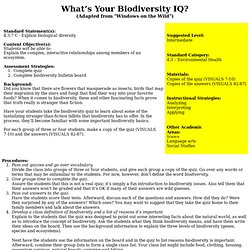 What’s Your Biodiversity IQ?