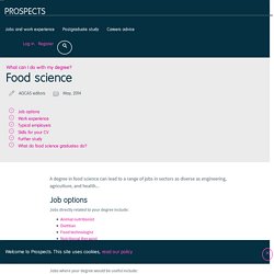 What can I do with a food science degree?