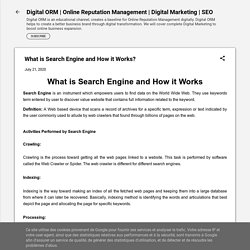 What is Search Engine and How it Works?
