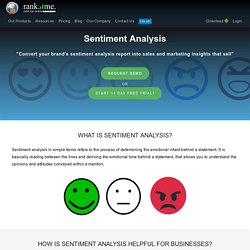 What is Sentiment analysis and what are its benefits for a brand?