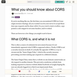 What you should know about CORS