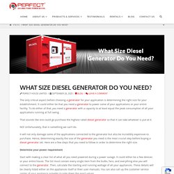What Size Diesel Generator Do You Need?