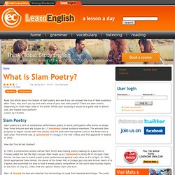 What is Slam Poetry?