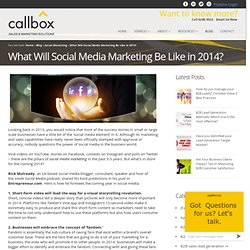 What Will Social Media Marketing Be Like in 2014?