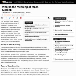 What Is the Meaning of Mass Market?