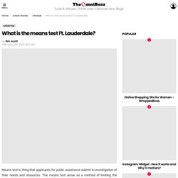 What is the means test Ft. Lauderdale?