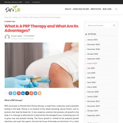 What Is A PRP Therapy and What Are Its Advantages? - Dieta Vita