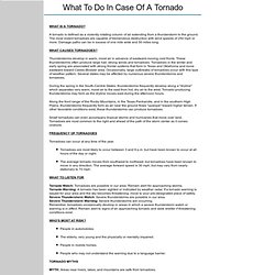 WHAT TO DO IN A TORNADO