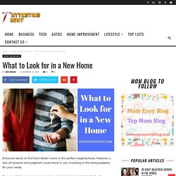 What to Look for in a New Home