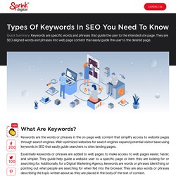 What are the types of keywords in SEO? you need to know about it