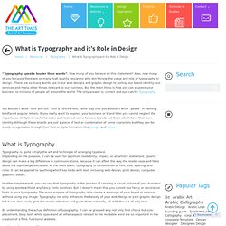 What is Typography and it's Role in Design