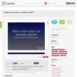 What is the value of a scientific article?