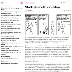 What I've Learned From Teaching