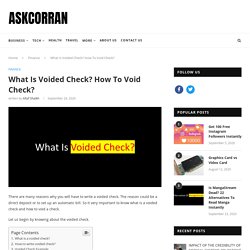 What Is Voided Check? How To Void Check? - AskCorran