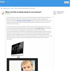 What is the Role of website design for your business?