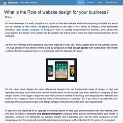 What is the Role of website design for your business?