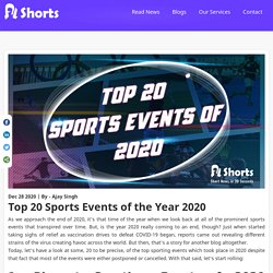 Top 20 Sports Events of the Year 2020