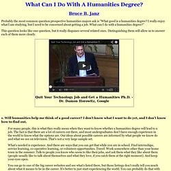 What Can I Do With A Humanities Degree?
