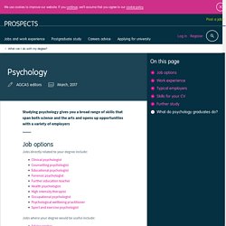 Prospects: What can I do with a psychology degree?