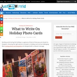 What to Write On Holiday Photo Cards