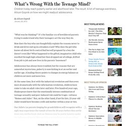 What's Wrong With the Teenage Mind?